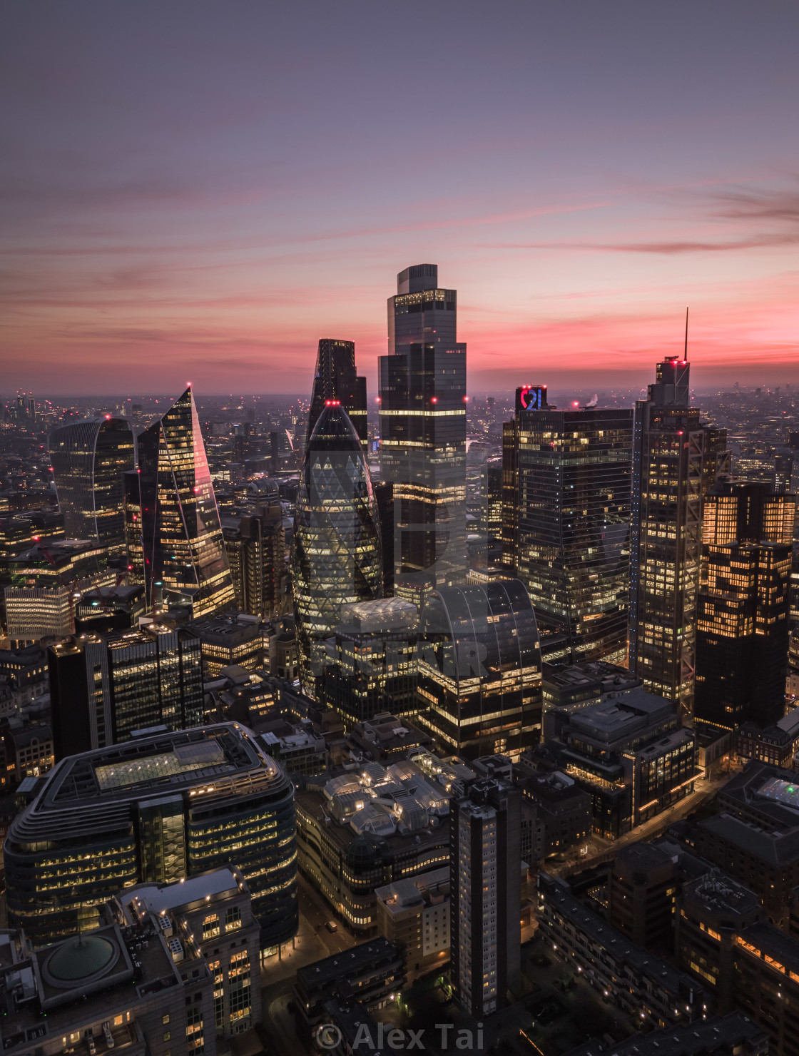 "The City at Sunset" stock image