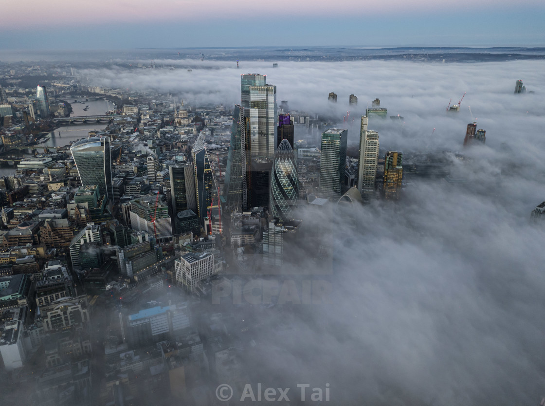 "The city in Fog - Landscape" stock image