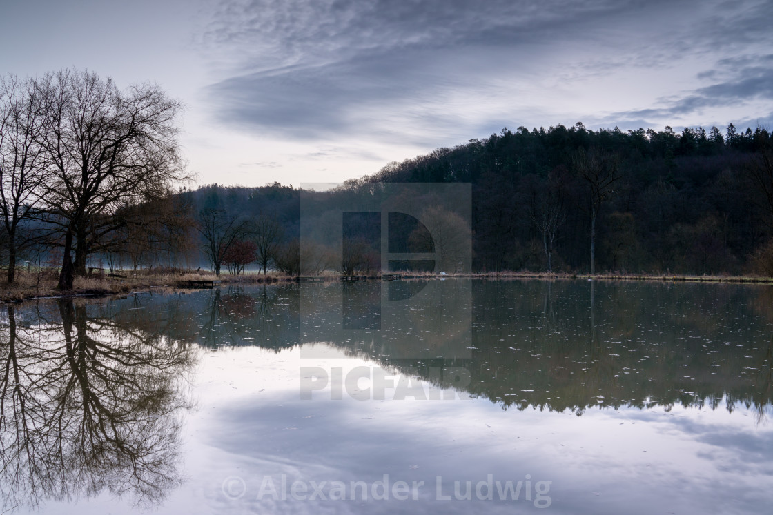 "Fishpond, Bergisches Land, Germany" stock image