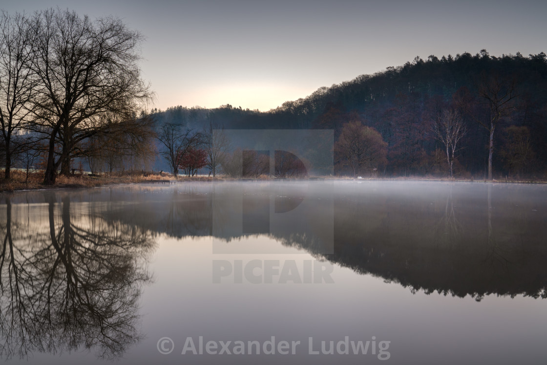 "Fishpond, Bergisches Land, Germany" stock image