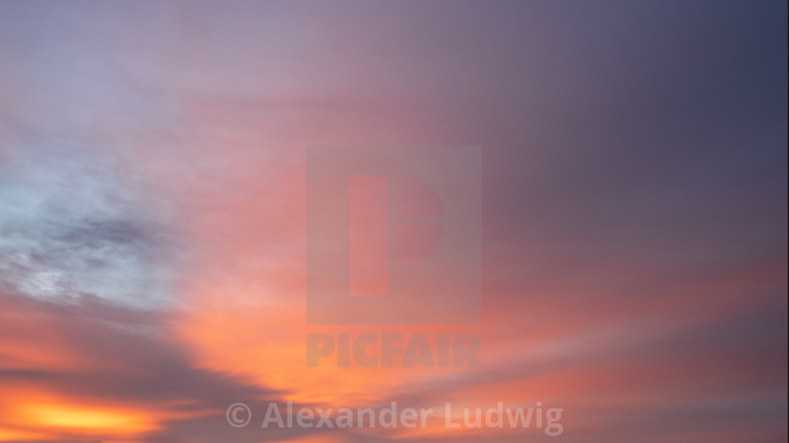 "Sky with red-colored clouds" stock image