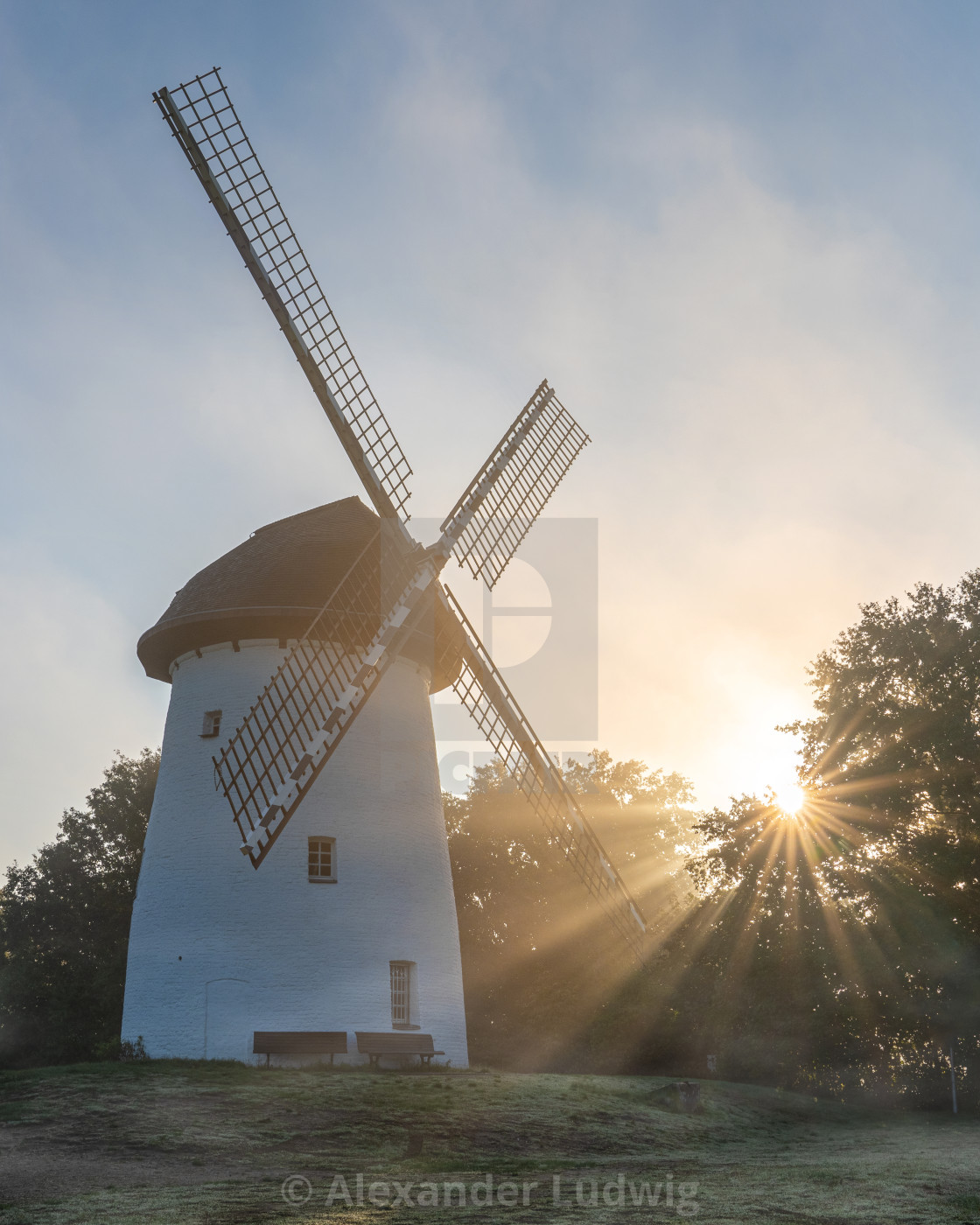 "Windmill, Krefeld, North Rhine Westphalia, Germany" stock image