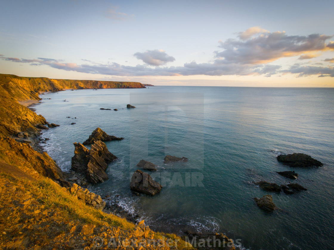 "Marloes sands high tide" stock image