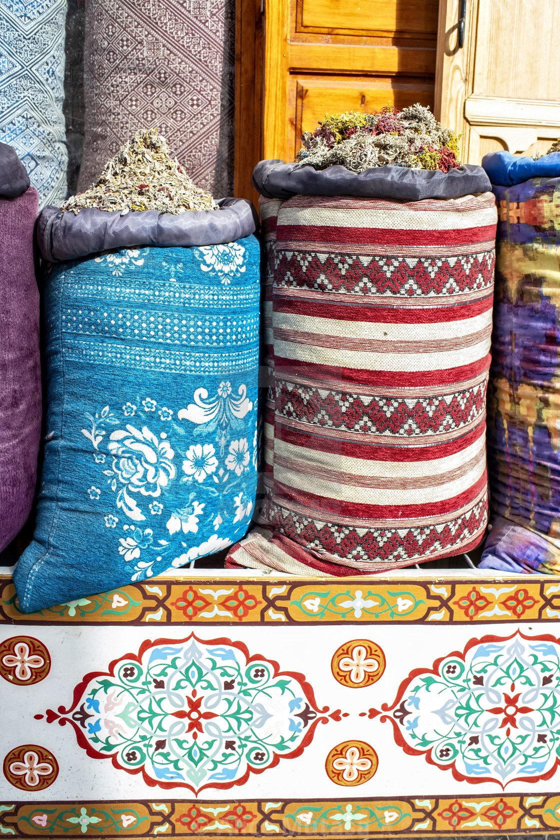 "Sacks full of spices outside a shop in the Marrakech spice souk" by Alice Mutasa - $44.45 "Sacks full of spices outside a shop in the Marrakech spice souk" stock image