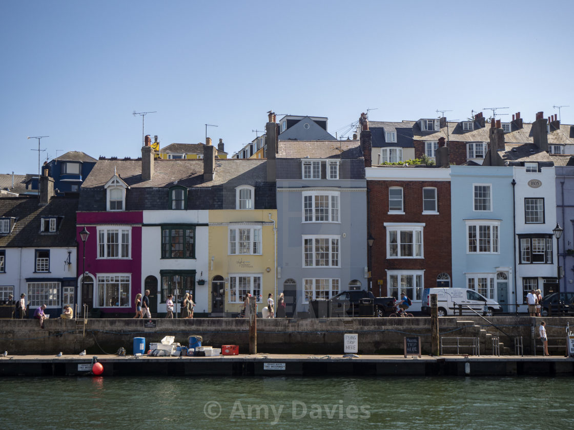 "Houses at the Old Harbour, Weymouth, Dorset" stock image