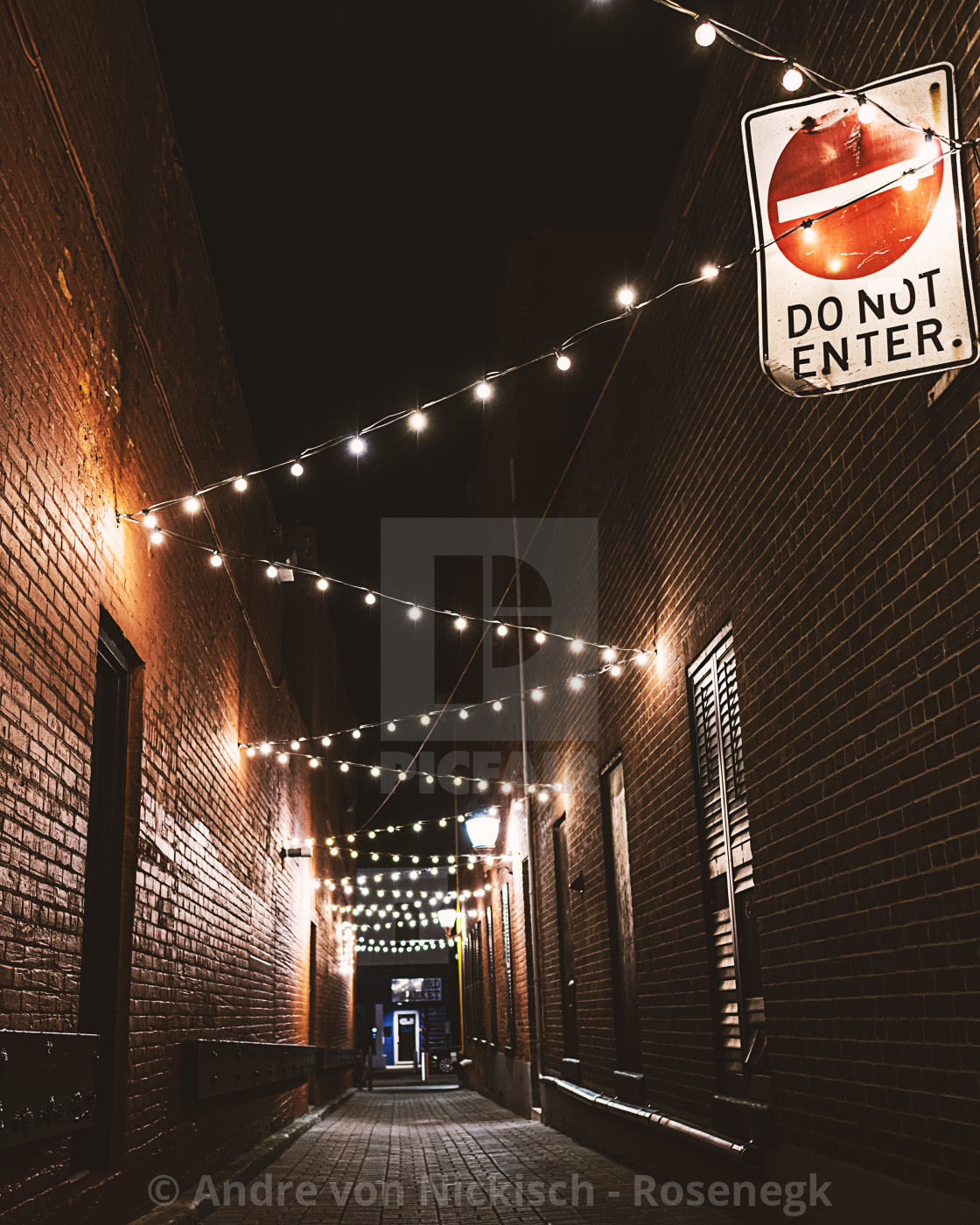 "Alleys at night" stock image