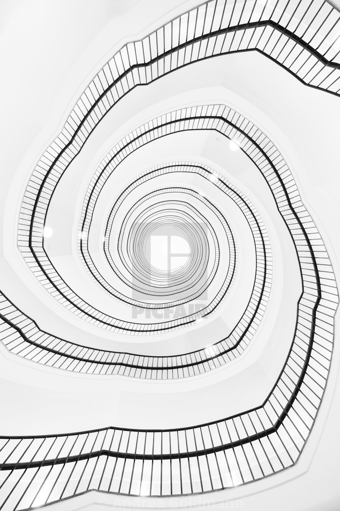 "A staircase look-up in black and white" by Andrea Goldmann - $15.32 "A staircase look-up in black and white" stock image