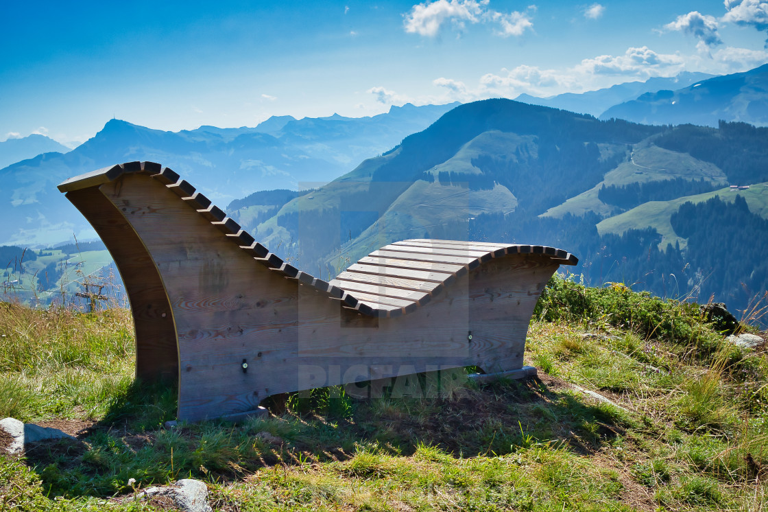 "A bench with a view" by Andrea Goldmann - $15.32 "A bench with a view" stock image
