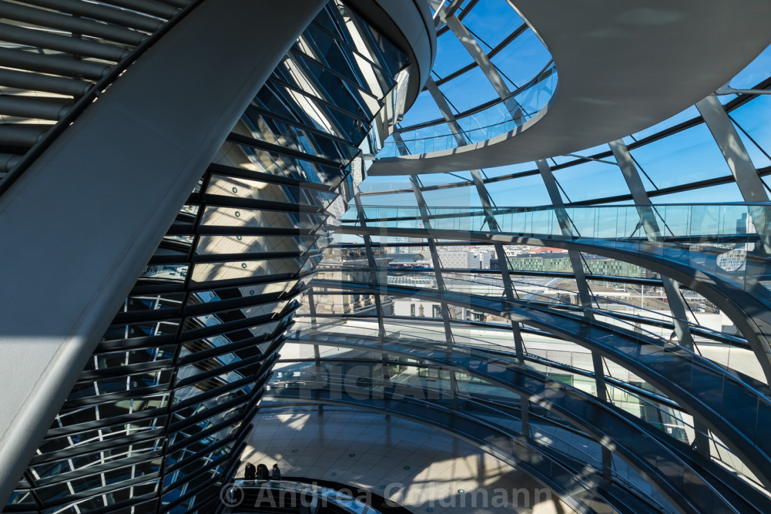"walking up the glass dome in the Berlin Reichstag" by Andrea Goldmann - $15.32 "walking up the glass dome in the Berlin Reichstag" stock image