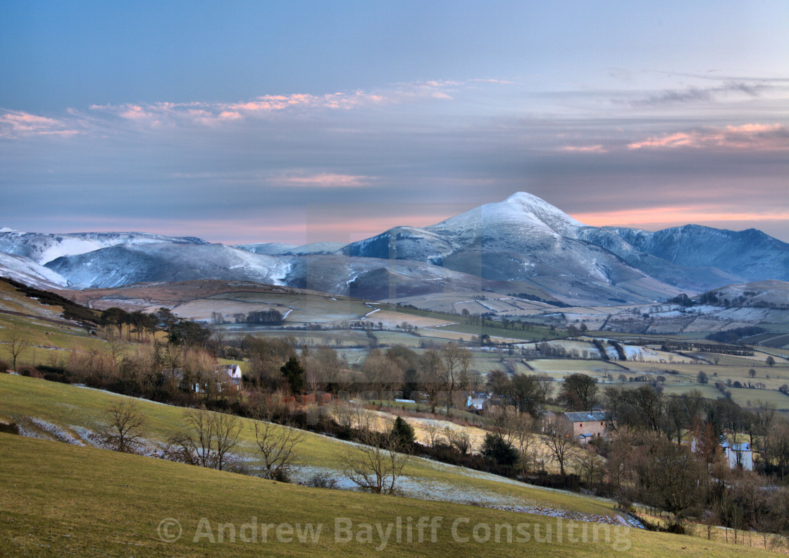 "Skiddaw range in winte" stock image