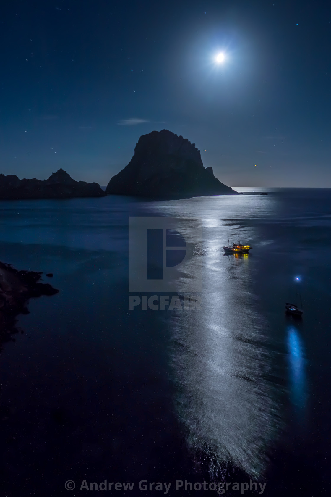 "Es Vedra Moonlight" stock image