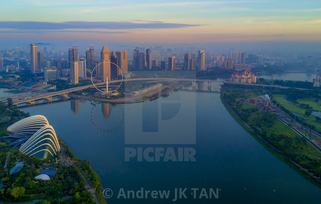 "Marina Bay Skyline" stock image