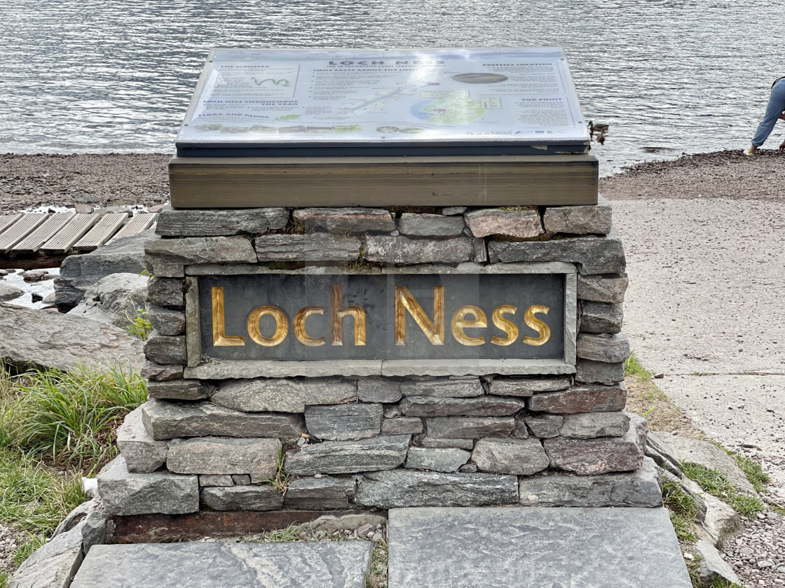 Loch Ness information board Dores beach - License, download or print ...