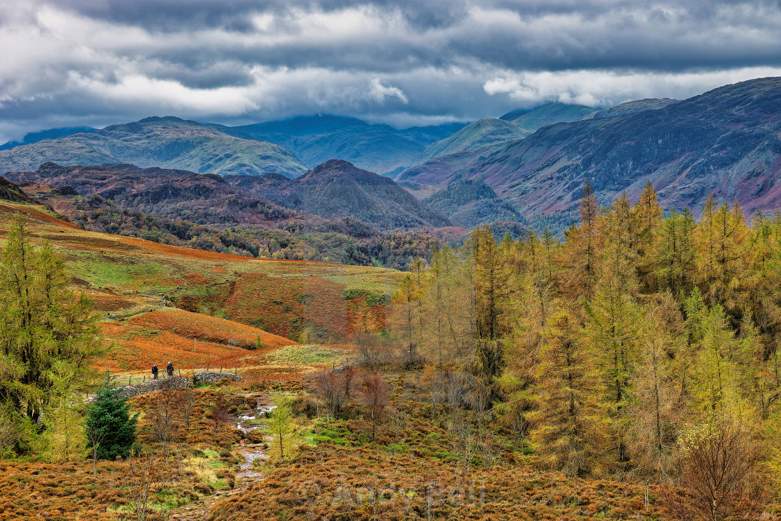 "Borrowdale from Walla Crag" stock image