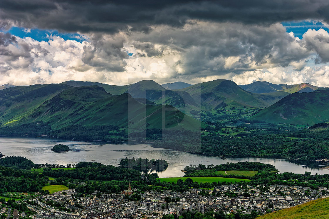 "Keswick and Derwent Water from Latrigg" stock image