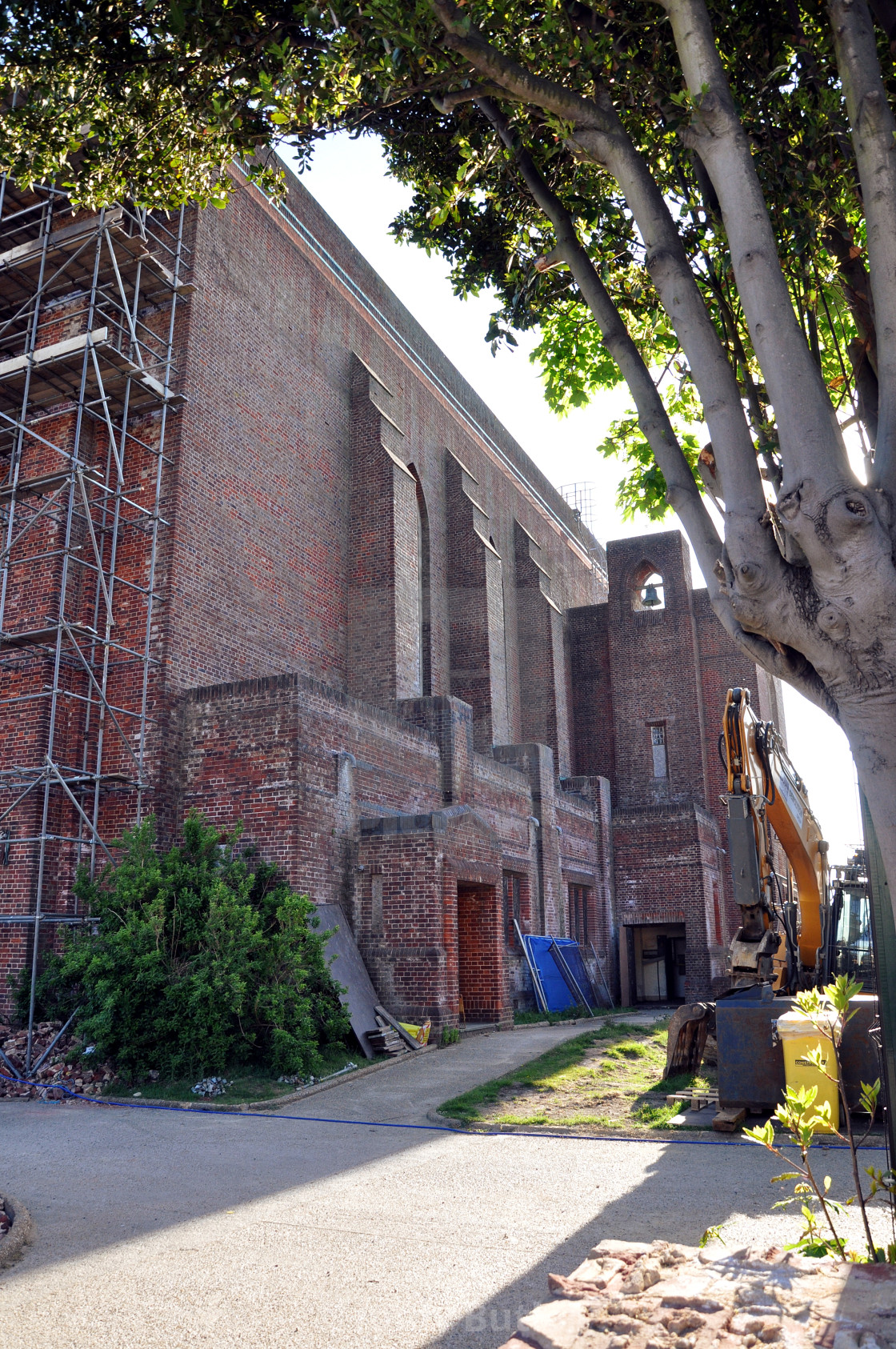 "Church Demolition. St Elisabeth's Eastbourne" stock image