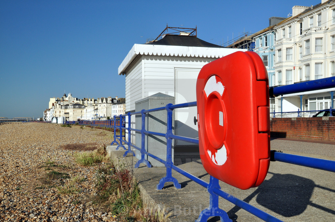 "seafront & ice cream kiosk, Eastbourne." stock image