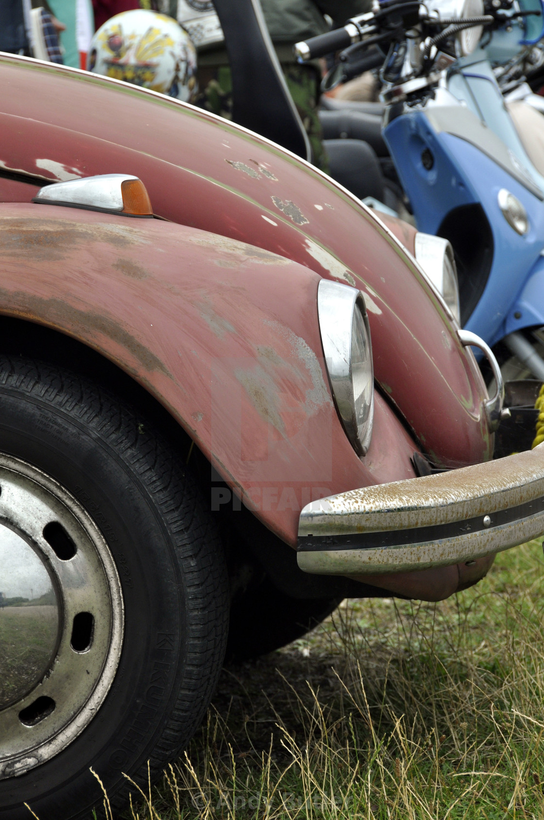 "Rusty 1970 VW Beetle" stock image