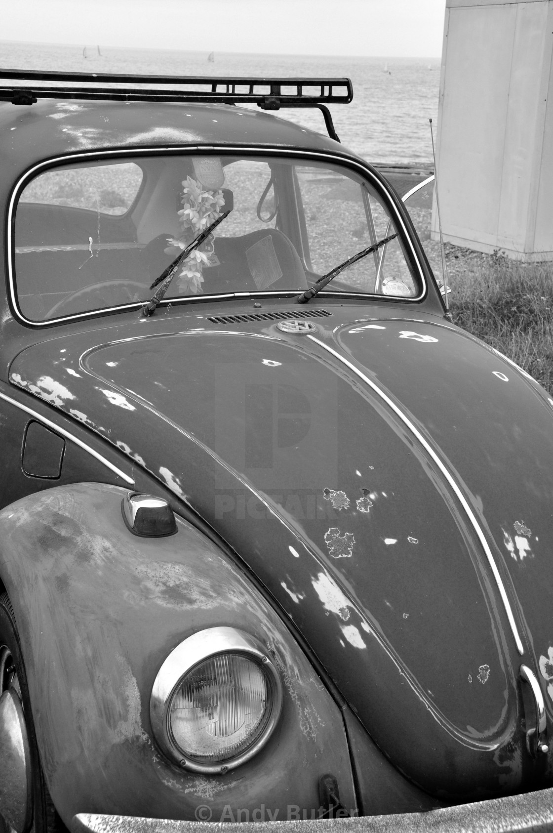 "Rusty 1970 VW Beetle" stock image