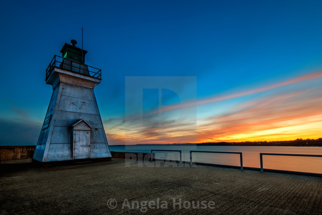 "Sunset at Port Dover Light House, Ontario" stock image