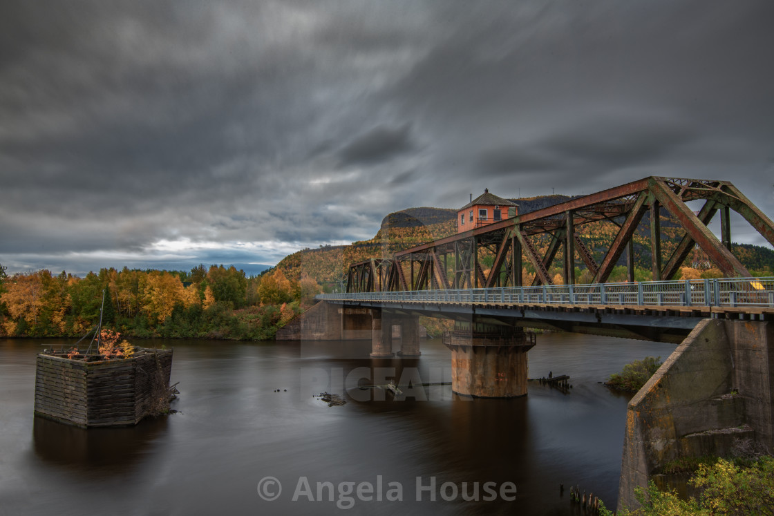 "James Street Bridge, Kaministiquia River Swing Bridge" stock image