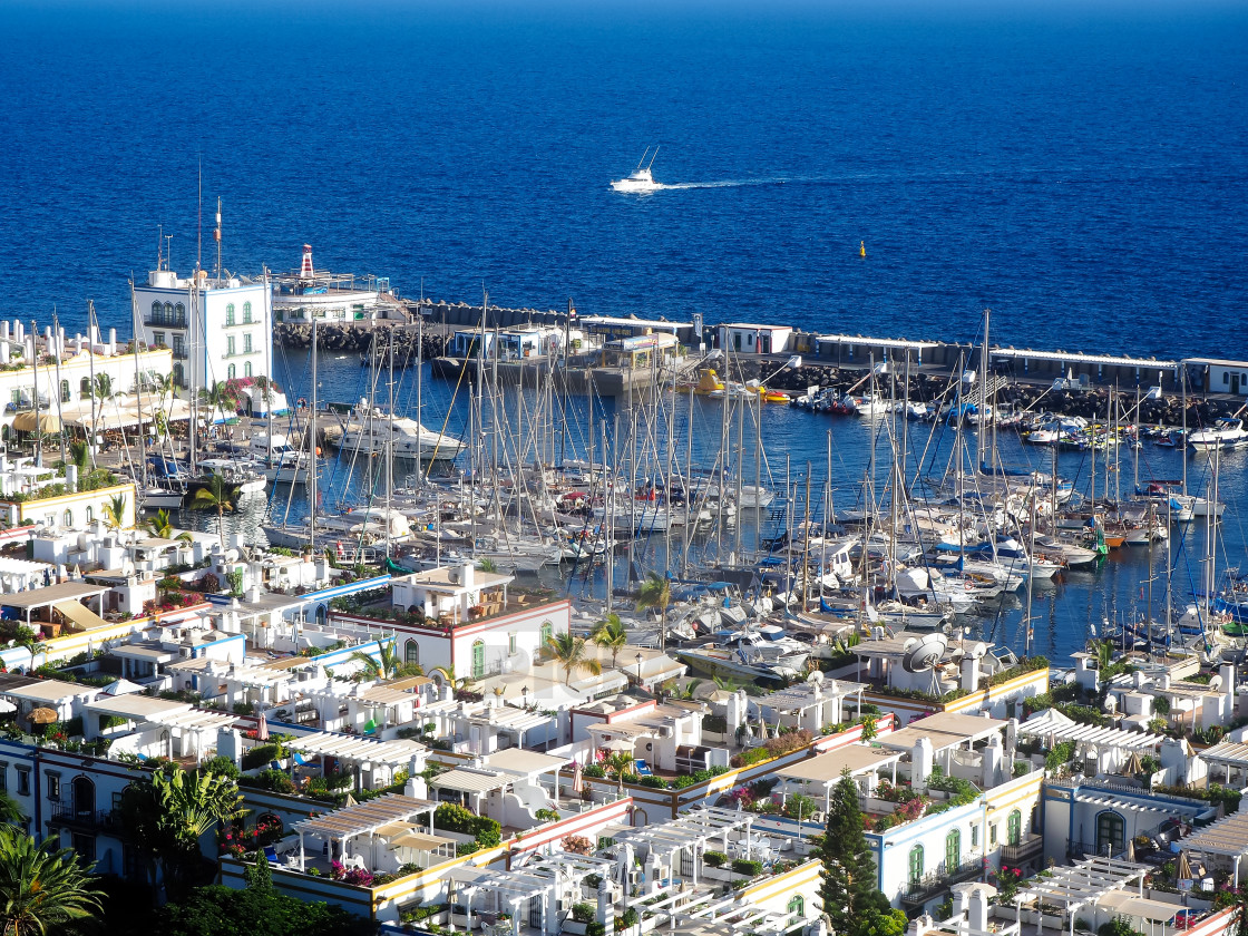 "Port at Puerto de Mogan, Gran Canaria" stock image