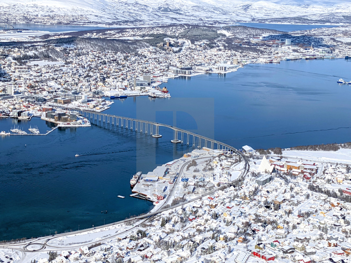 "Bridge to Tromso island, Norway" stock image