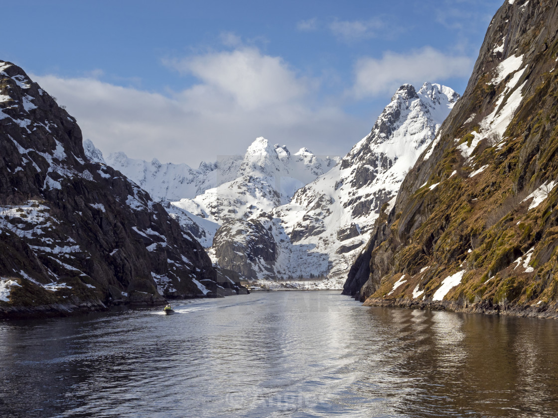 "Trollfjord in the Lofoten Islands, Norway" stock image