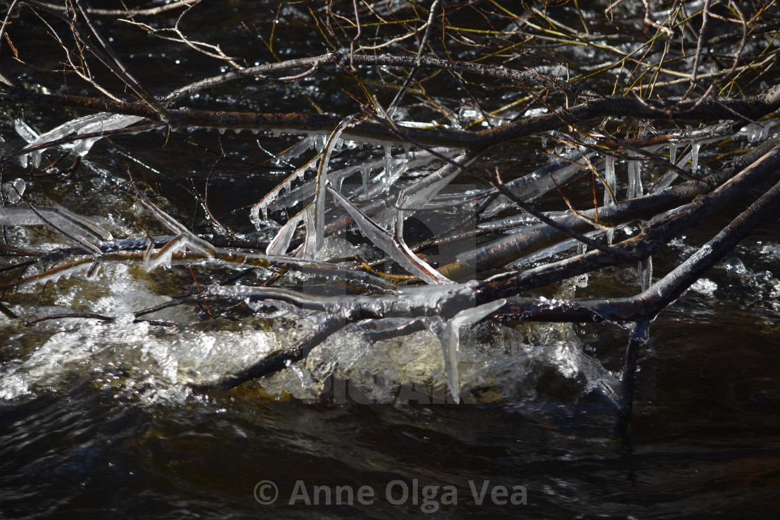 "Iceicles and water" stock image