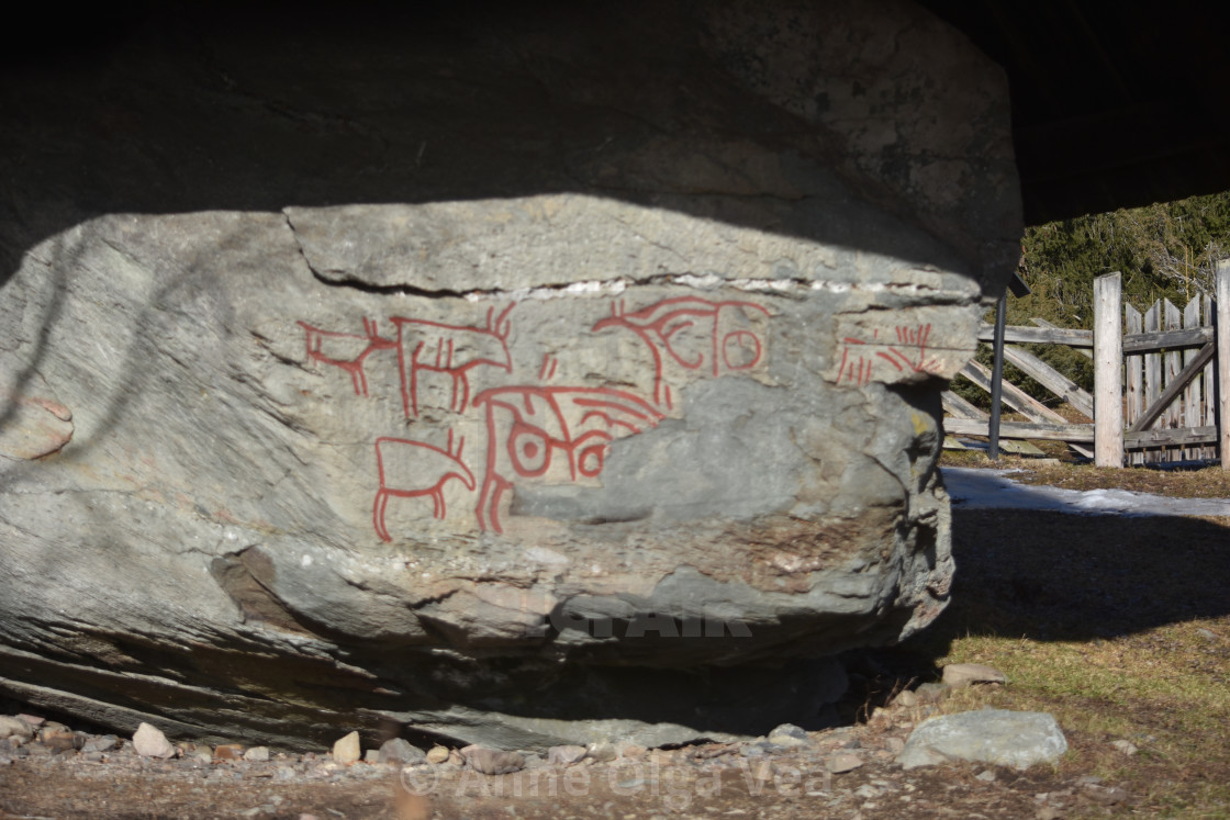 "Stone with ancient carvings" stock image