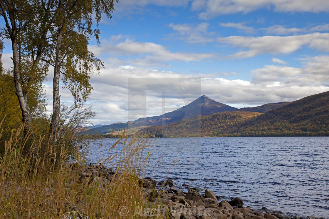 "UK weather: Bright afternoon at Loch Rannoch, Perth and Kinross," by Arch White - $103.56 "UK weather: Bright afternoon at Loch Rannoch, Perth and Kinross," stock image