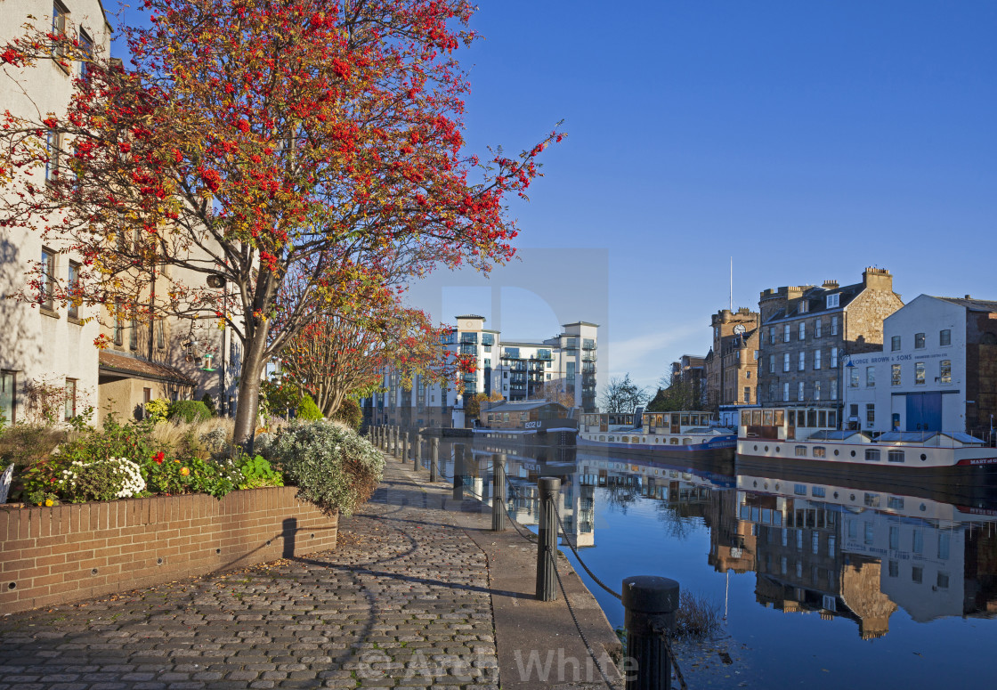 "UK weather: Autumn Sunshine on Leith, Edinburgh, Scotland." by Arch White - $103.56 "UK weather: Autumn Sunshine on Leith, Edinburgh, Scotland." stock image