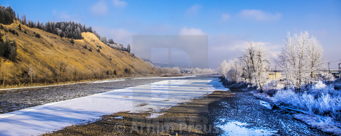 "Winter On The Nechako" stock image