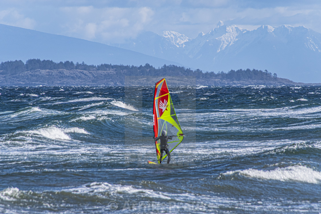 "Windsurfing in Parksville, BC" stock image