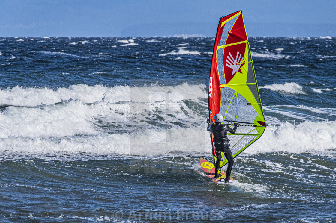 "Windsurfing in Parksville, BC" stock image