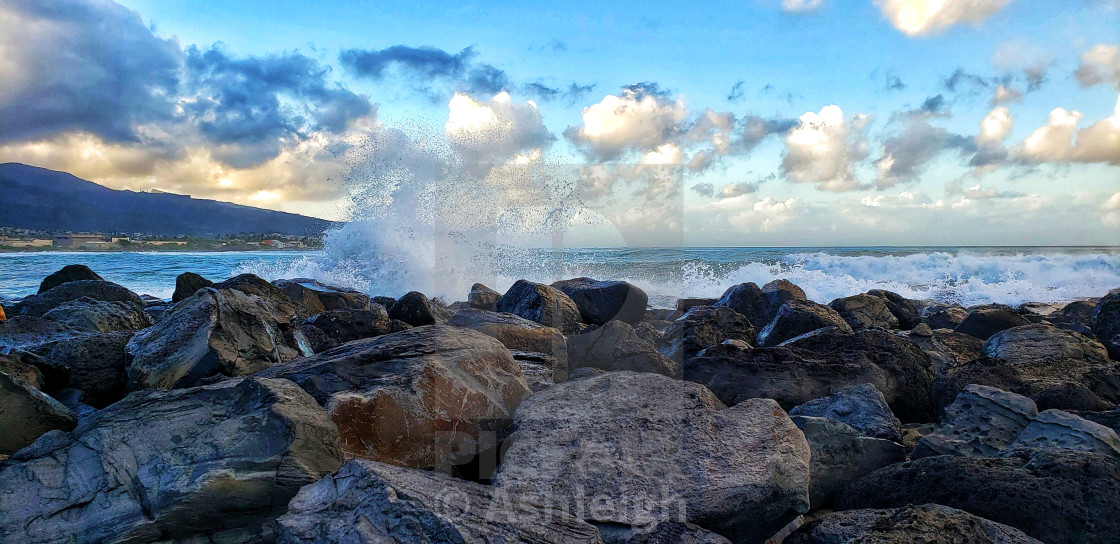"Waves at Kahului Harbor" by Ashleigh - $23.17 "Waves at Kahului Harbor" stock image