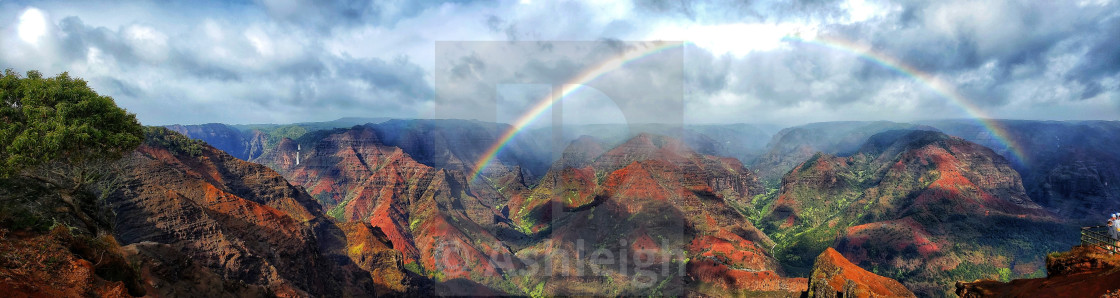 "Waimea Canyon Rainbow" stock image