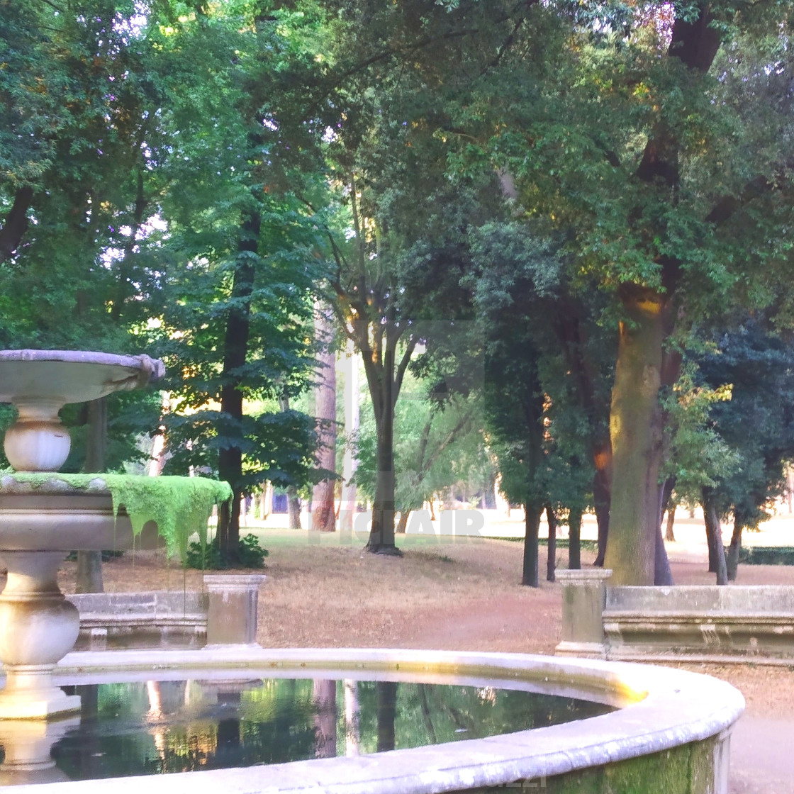 "A glimpse of villa Borghese in the early morning" stock image