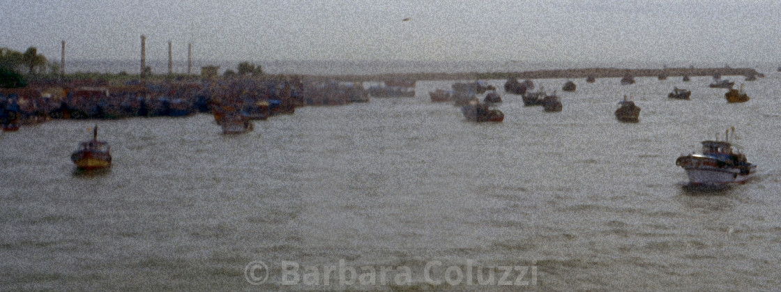 "Kottayam, 1996: Activity in the port" stock image