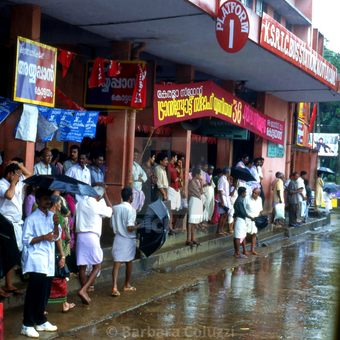 "Kottayam, 1996: The main bus stop" stock image