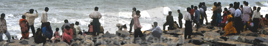 "Goa, 1996: On the rocks near the seashore" stock image