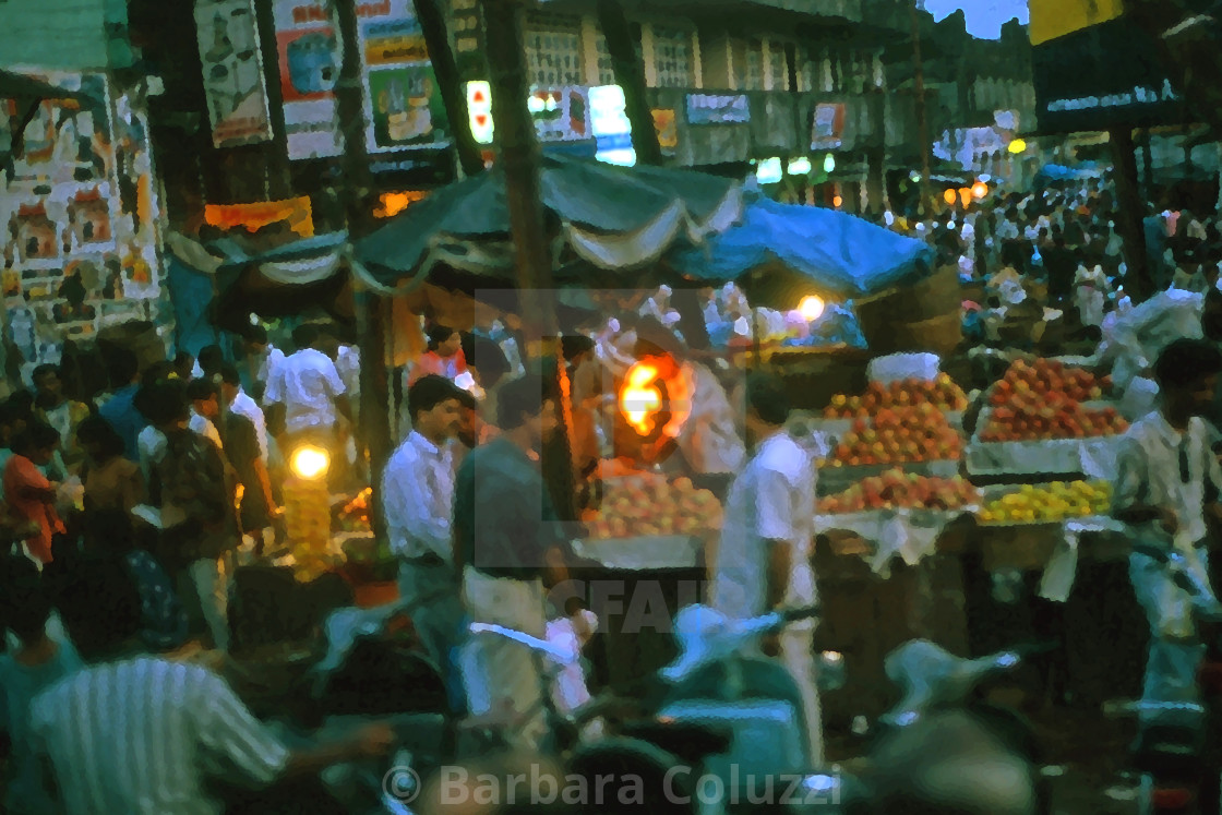 "Goa: At the market, in the night" stock image