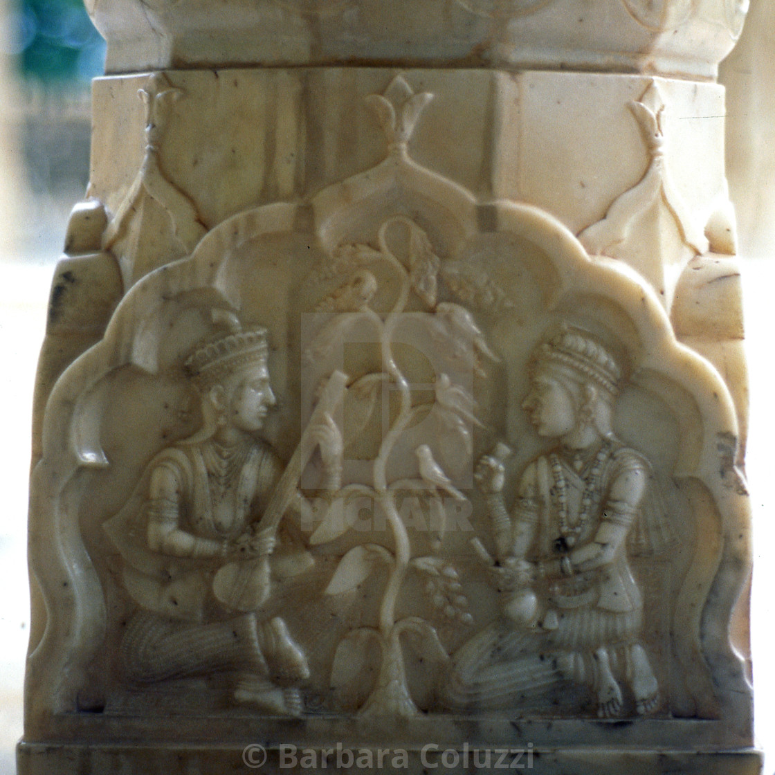 "Jaipur, 1996: A detail inside the Maharaja Mausoleum A)" stock image
