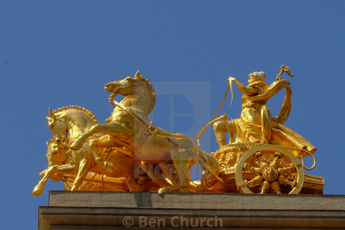 "Golden Chariot, Parc de la Ciutadella, Barcelona" stock image