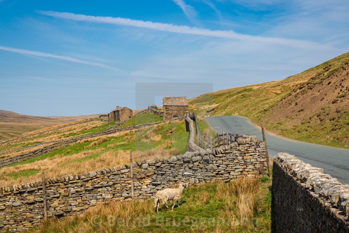 "On the B6270 road between Nateby and Birkdale, North Yorkshire," stock image