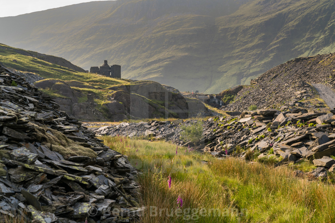 "Cwmorthin Terrace, Gwynedd, Wales, UK" stock image