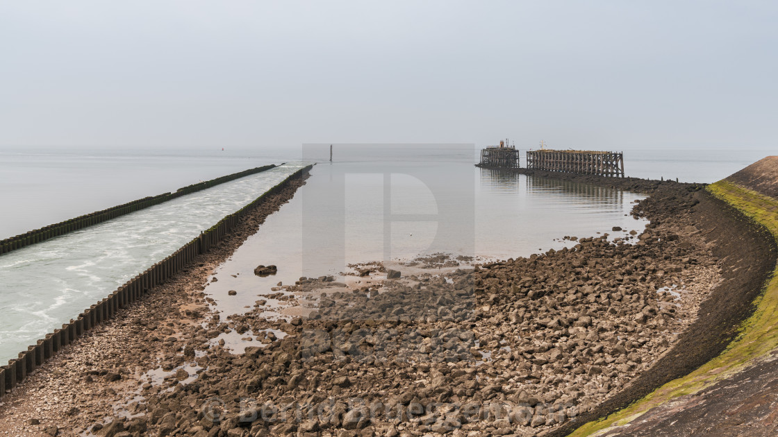 "Heysham Harbour, Lancashire, England" stock image