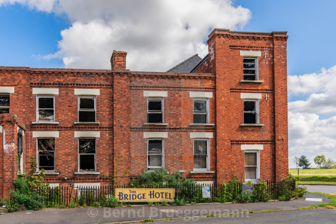 "The remains of the Bridge Hotel in Sutton Bridge, Lincolnshire, England" stock image