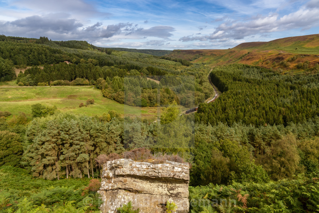 "Newtondale, seen from the Levisham Moor, North Yorkshire, England, UK" stock image