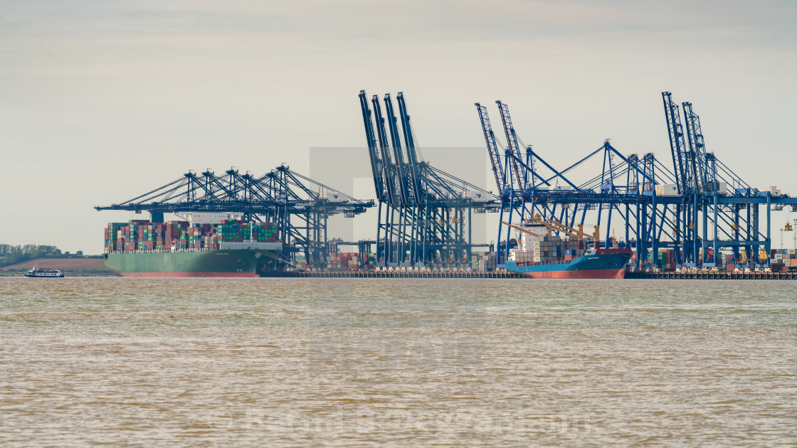 "Felixstowe Harbour, Suffolk, England, UK" stock image